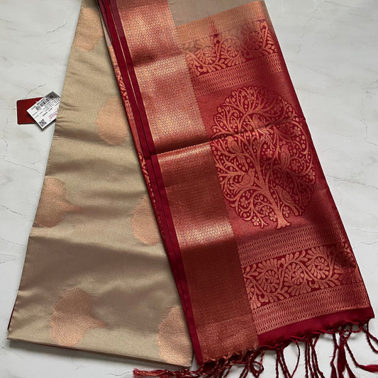 Contrast Red Silk Saree