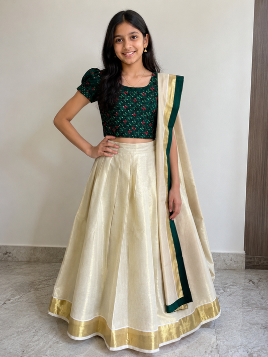 Davani / skirt crop top & shawl 9-10 years