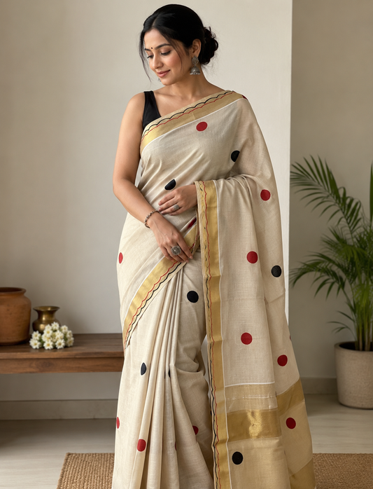 Settu Saree with embroidery