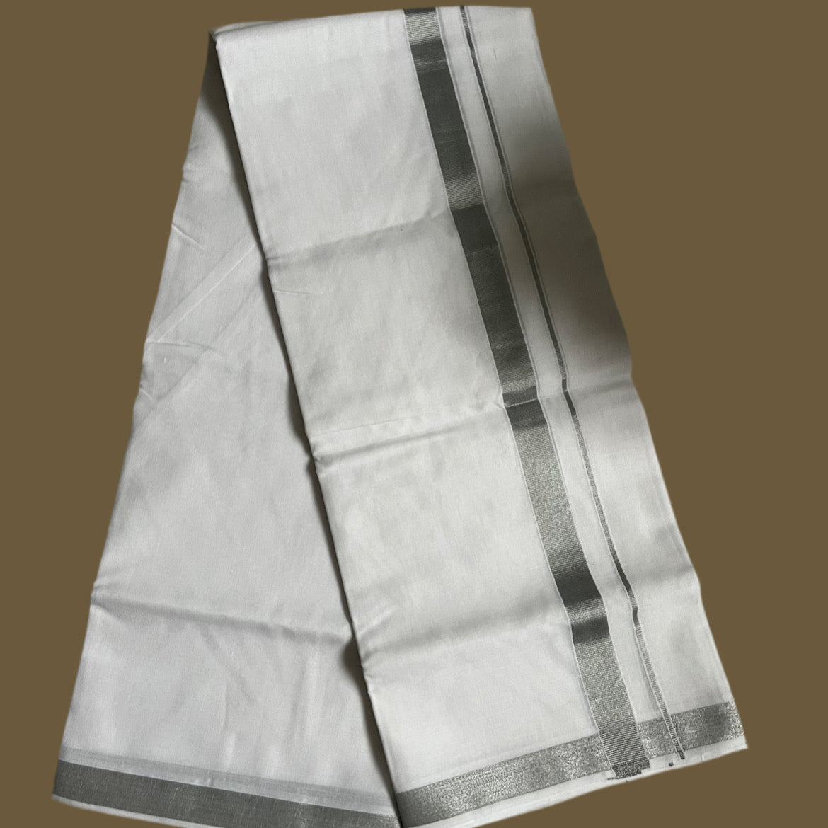 Mundu double dhoti silver