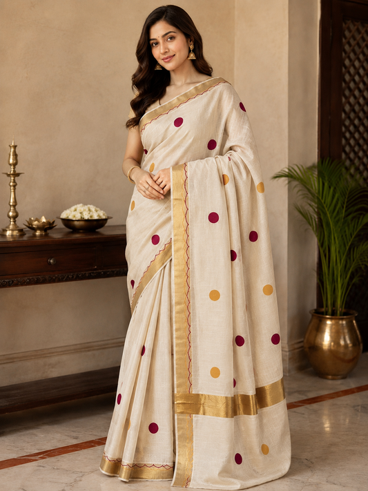 Saree with embroidery