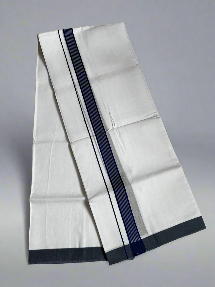 Mundu double dhoti dark blue