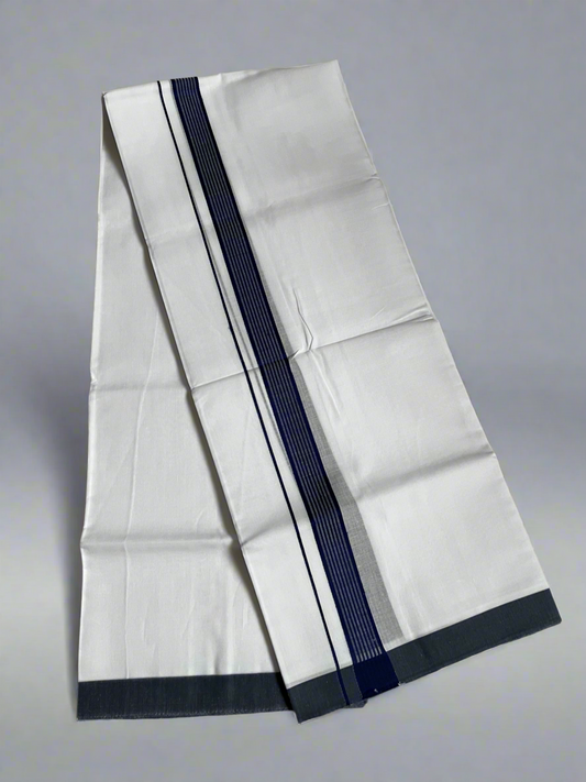Mundu double dhoti dark blue