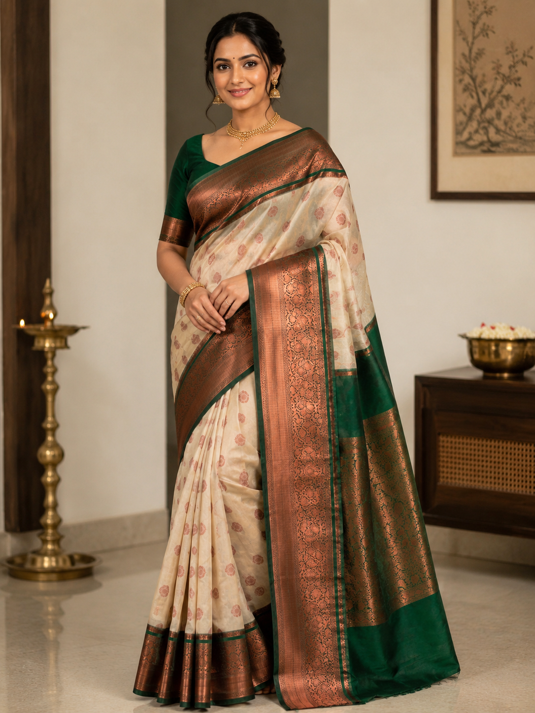 Guava Silk Saree