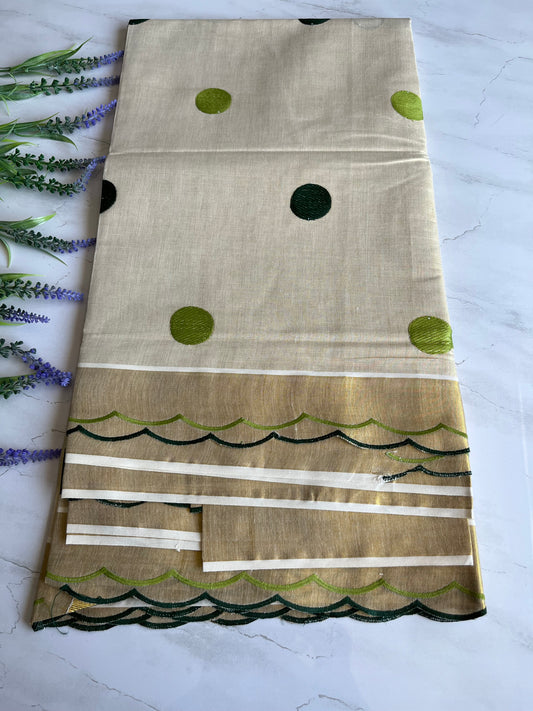 Settu Saree with embroidery