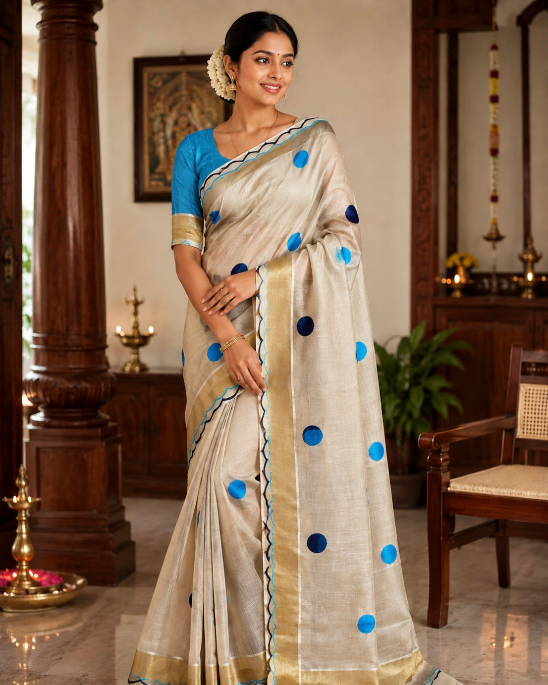 Settu Saree with thread work