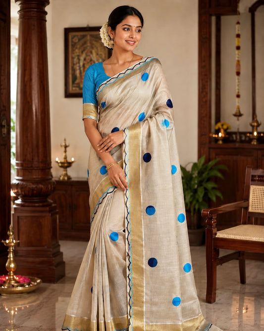 Settu Saree with embroidery