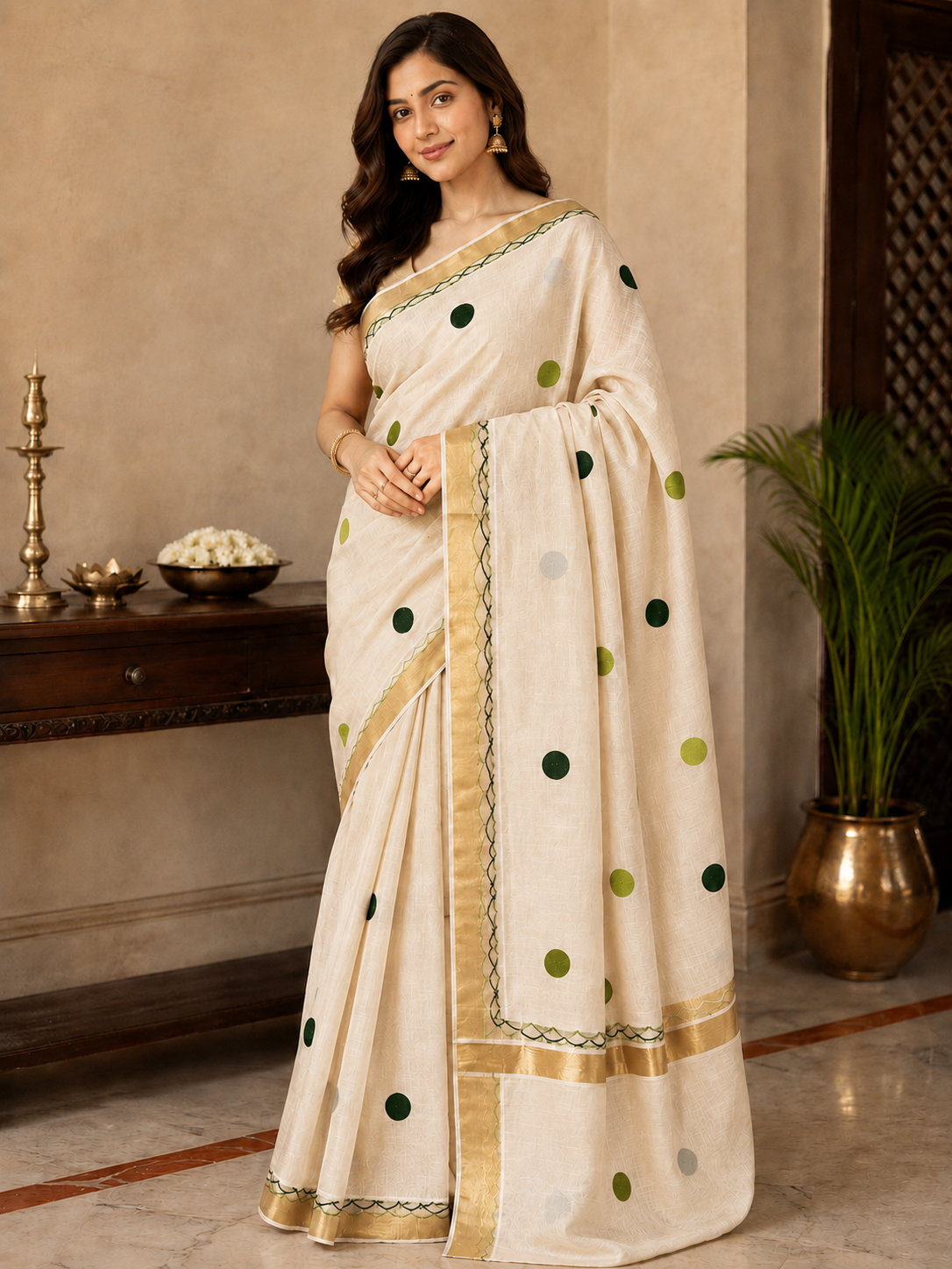 Settu Saree with embroidery