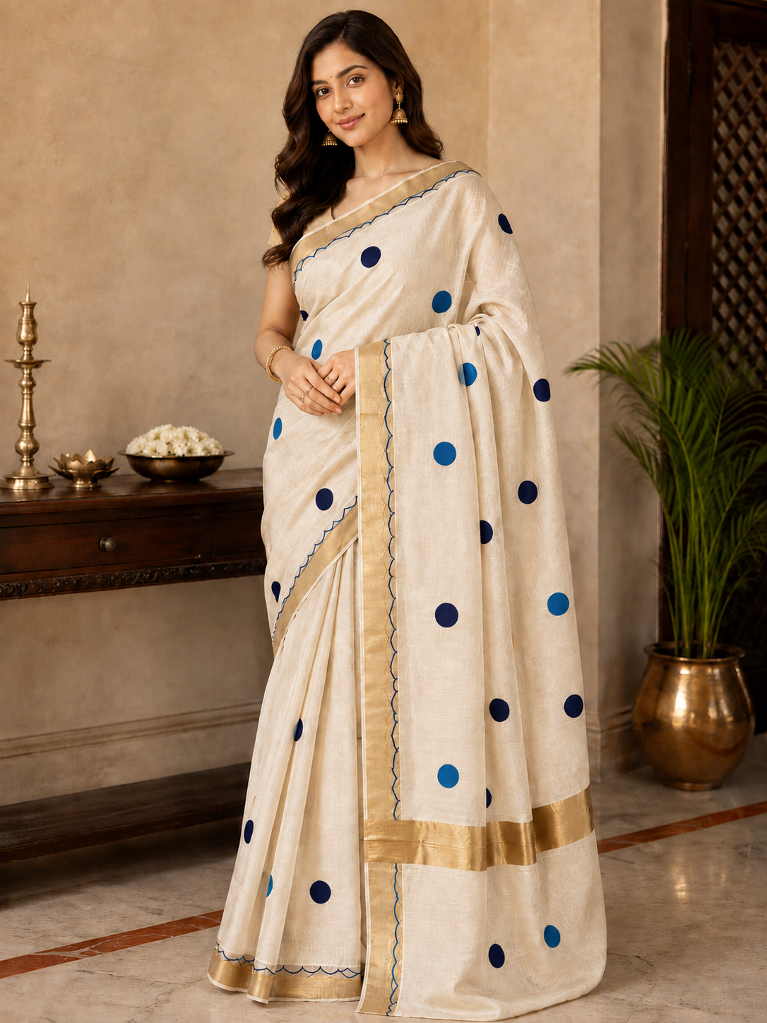Settu Saree with embroidery