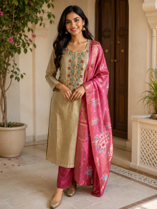 3 piece tissue salwar suit
