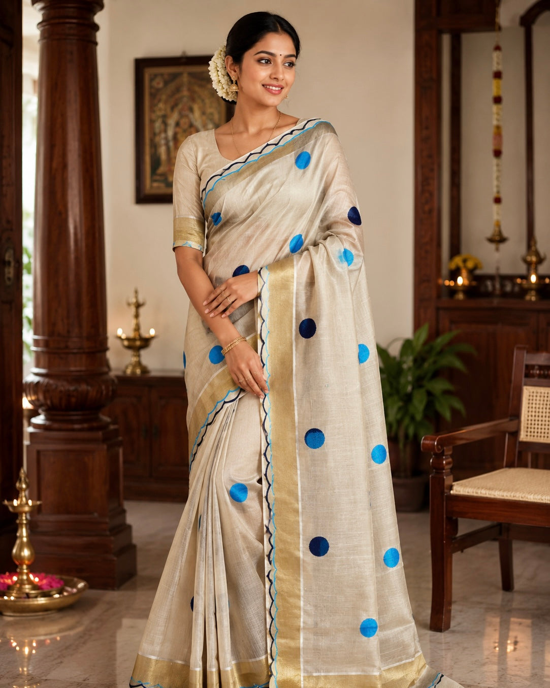 Settu Saree with thread work