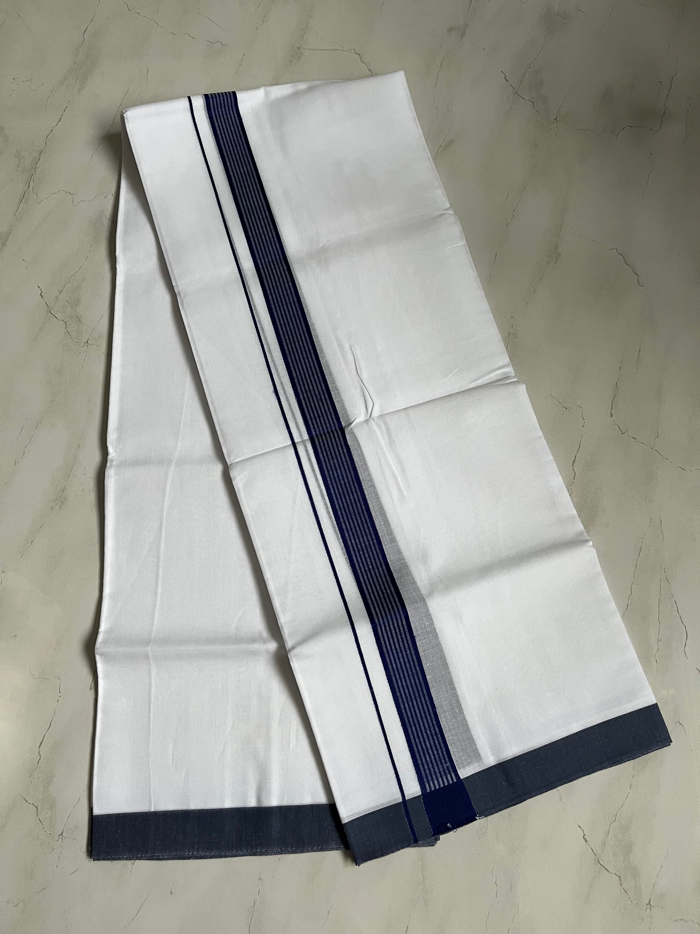 Mundu double dhoti dark blue