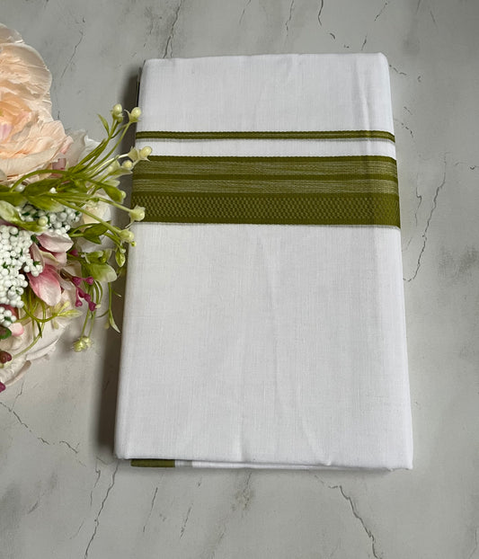 Mundu double dhoti green border